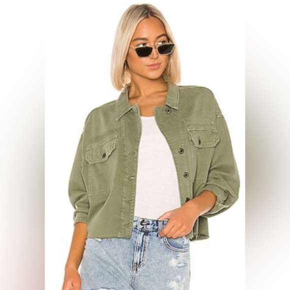 All Saints Jackets & Blazers - All Saints Maisy Green Denim Jacket